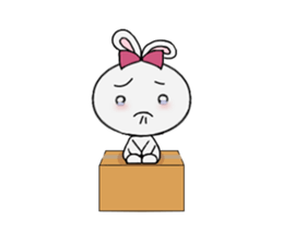 A rabbit and cardboard box sticker #12054736
