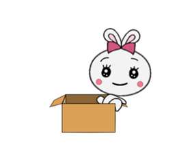 A rabbit and cardboard box sticker #12054737