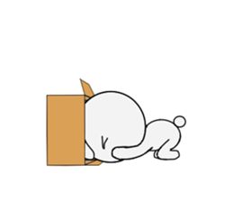 A rabbit and cardboard box sticker #12054738