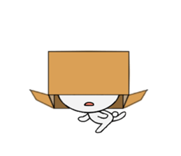 A rabbit and cardboard box sticker #12054741