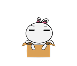 A rabbit and cardboard box sticker #12054742