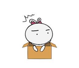 A rabbit and cardboard box sticker #12054743