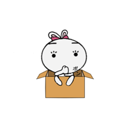 A rabbit and cardboard box sticker #12054744