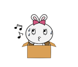 A rabbit and cardboard box sticker #12054746