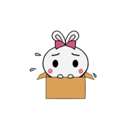 A rabbit and cardboard box sticker #12054748