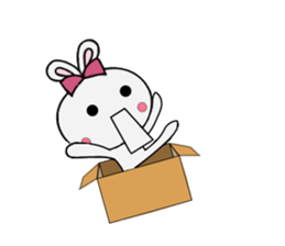 A rabbit and cardboard box sticker #12054749