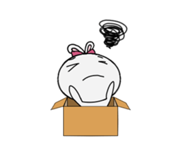A rabbit and cardboard box sticker #12054750