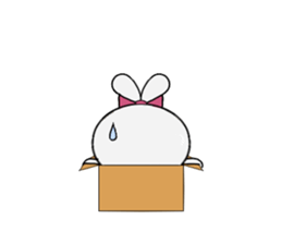 A rabbit and cardboard box sticker #12054752