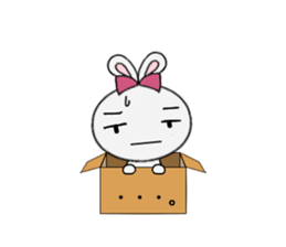 A rabbit and cardboard box sticker #12054756