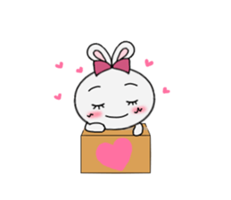 A rabbit and cardboard box sticker #12054758