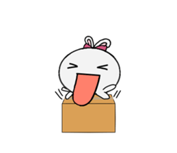 A rabbit and cardboard box sticker #12054759