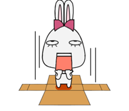 A rabbit and cardboard box sticker #12054760