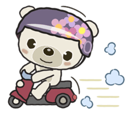 Q flower bear sticker #12055670
