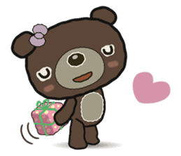 Q flower bear sticker #12055671