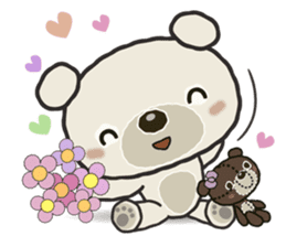 Q flower bear sticker #12055672