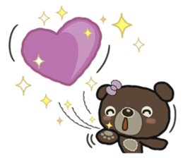 Q flower bear sticker #12055677