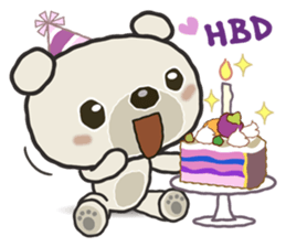 Q flower bear sticker #12055691