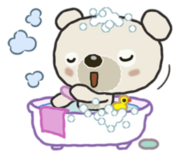 Q flower bear sticker #12055709