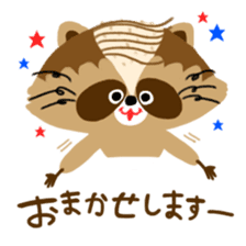 Mustache Raccoon sticker #12060104