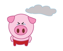Pink Pig Wearing a Red Pants animate sticker #12063560