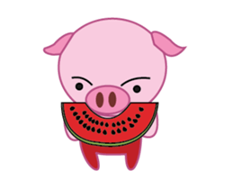 Pink Pig Wearing a Red Pants animate sticker #12063561