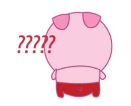 Pink Pig Wearing a Red Pants animate sticker #12063565