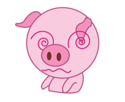 Pink Pig Wearing a Red Pants animate sticker #12063566