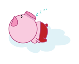 Pink Pig Wearing a Red Pants animate sticker #12063574