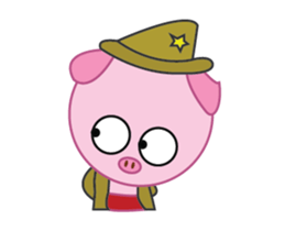 Pink Pig Wearing a Red Pants animate sticker #12063575