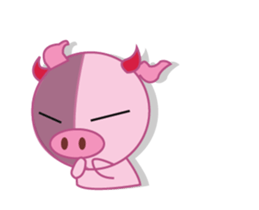 Pink Pig Wearing a Red Pants animate sticker #12063577