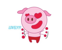Pink Pig Wearing a Red Pants animate sticker #12063579