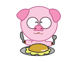 Pink Pig Wearing a Red Pants animate sticker #12063580