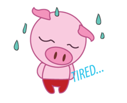 Pink Pig Wearing a Red Pants animate sticker #12063581