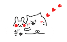Moving cat & rabbit Speech balloons sticker #12065781