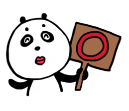 Funny eyebrows Panda sticker #12072978