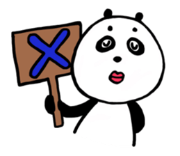 Funny eyebrows Panda sticker #12072979