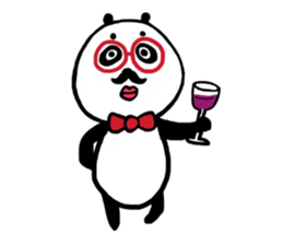 Funny eyebrows Panda sticker #12073006
