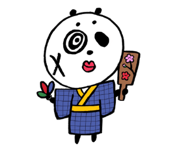 Funny eyebrows Panda sticker #12073013