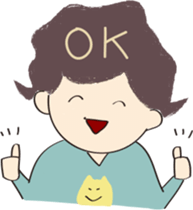 human and cat sticker #12075694