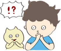 human and cat sticker #12075702