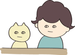 human and cat sticker #12075703