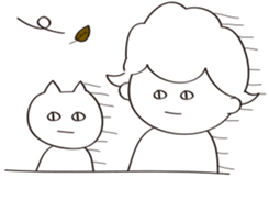 human and cat sticker #12075705