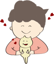 human and cat sticker #12075707