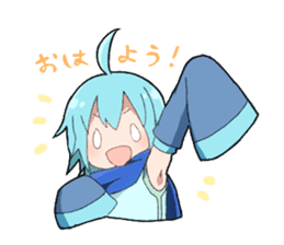 Blue child and wolf child and protector sticker #12077286