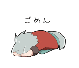 Blue child and wolf child and protector sticker #12077287