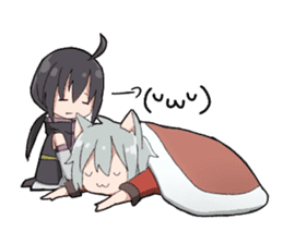 Blue child and wolf child and protector sticker #12077302