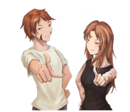 A day of Wolf brother and sister sticker #12077364