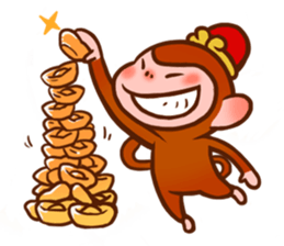 Golden Monkey "Good Luck", Gold Monky sticker #12078536