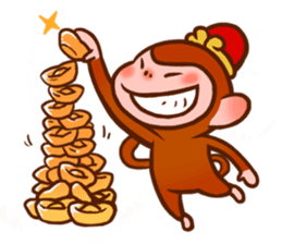 Golden Monkey "Good Luck", Gold Monky sticker #12078536