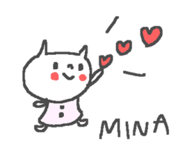 Name Mina cute cat stickers! sticker #12083340